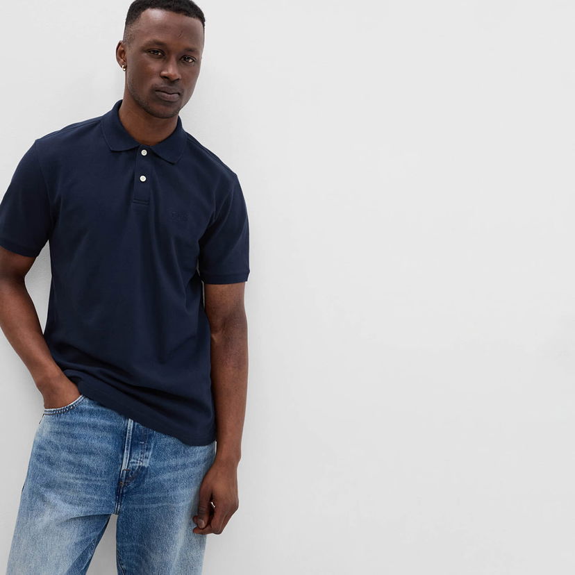 Polo majica GAP T-shirt Logo Polo Tapestry Navy S Črna | 586306-06