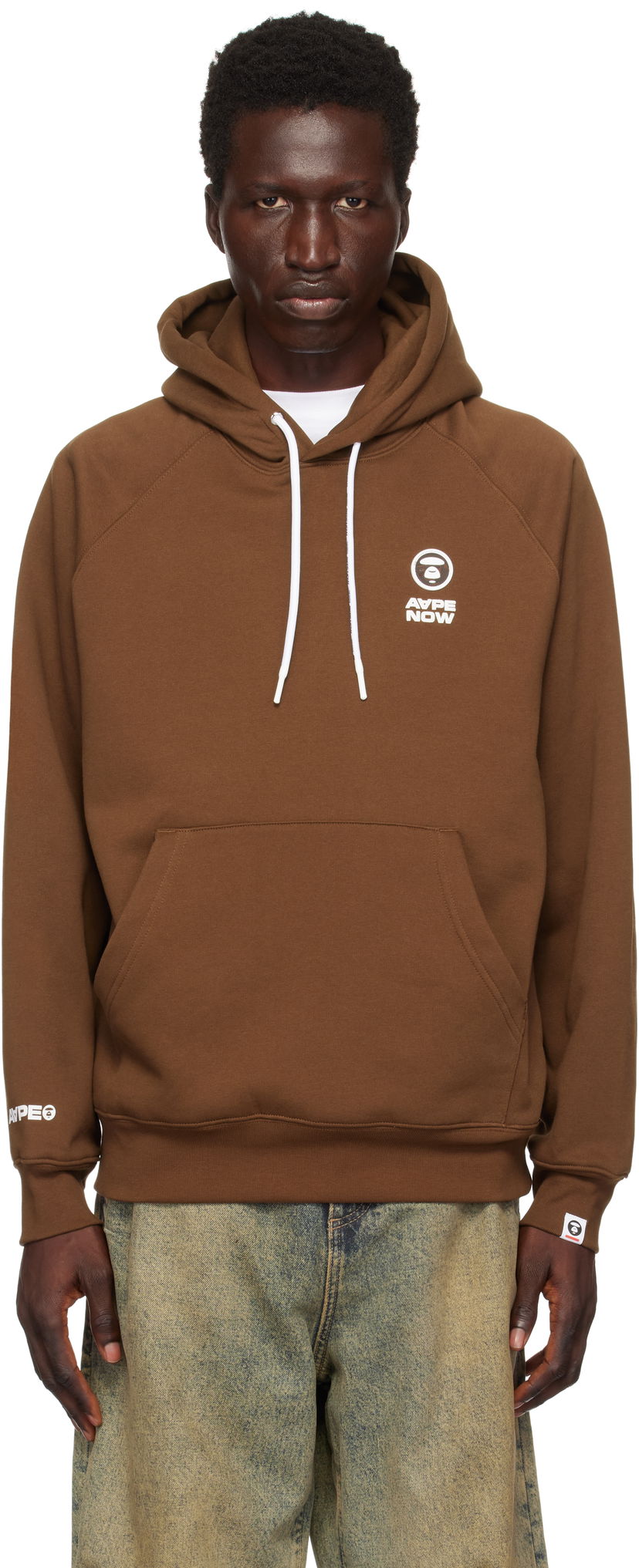 Pulover AAPE by A Bathing Ape AAPE by A Bathing Ape 'AAPE Now' Hoodie Rjava | AAPSWMB324XXNBWX