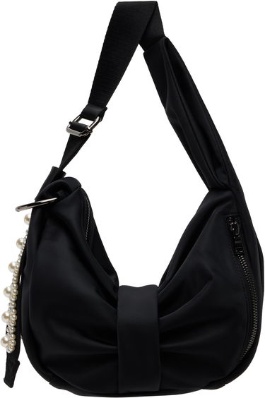 Torba za čez ramo Simone Rocha Simone Rocha Mini Pearl-Embellished Sling Bow Bag Črna | BAG198B 0761, 0