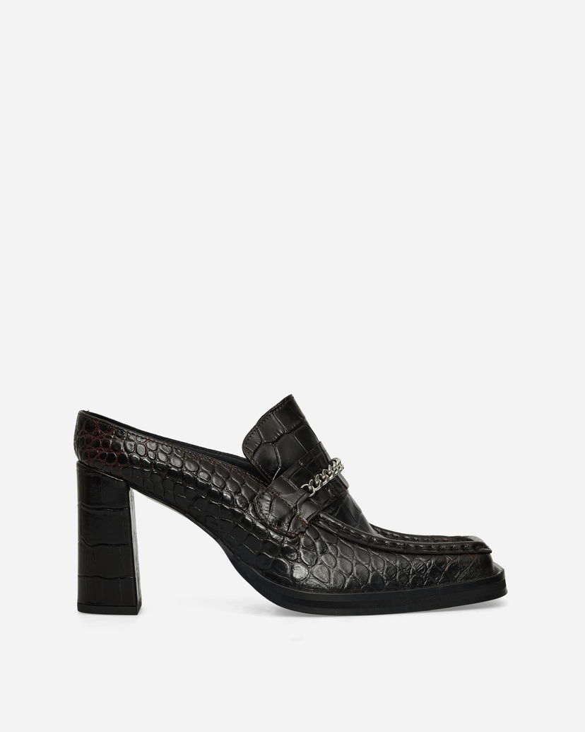 Modni dodatki Martine Rose Square Toe Chain Loafer Mules Črna | 1065LE01710