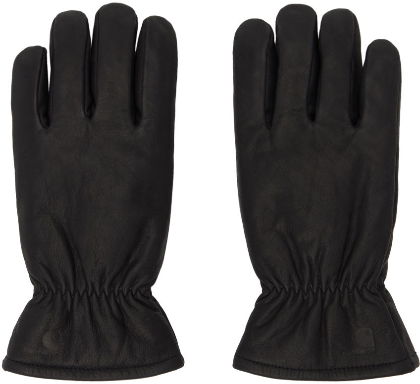Rokavice Carhartt WIP Leather Gloves With Elastic Wrist Črna | I030900, 0