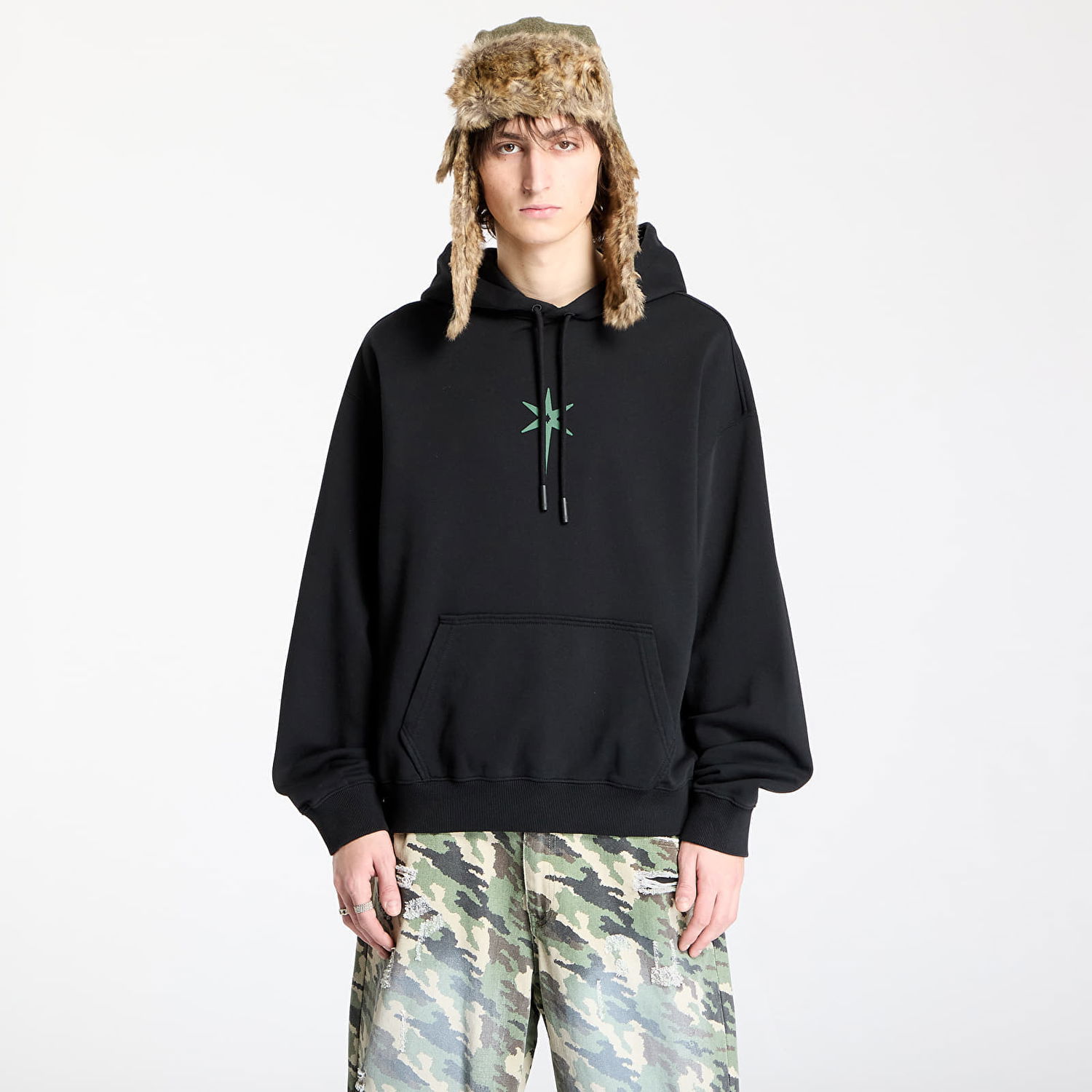 Pulover Marcelo Burlon Marcelo Burlon County Goth Boxy Hoodie Črna | CMBB10CS25FLE0021052, 0
