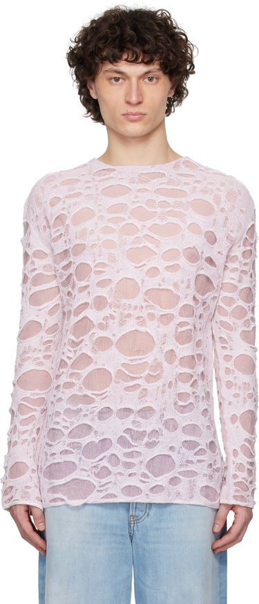 Pleteni pulover Acne Studios Acne Studios Layered Knit Sweater Roza | B60362-, 0