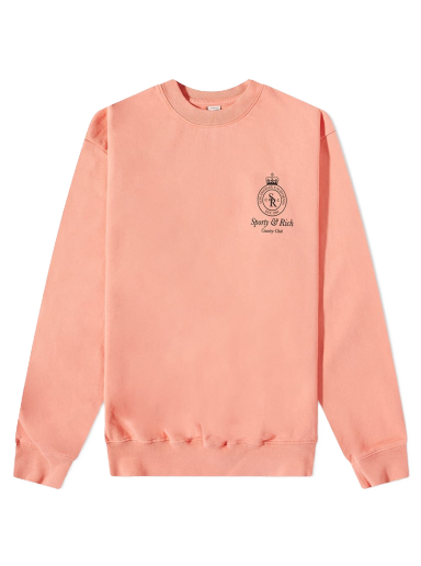 Pleteni pulover Sporty & Rich Crown Crew Sweat Grapefruit/Black Roza | CR473GF