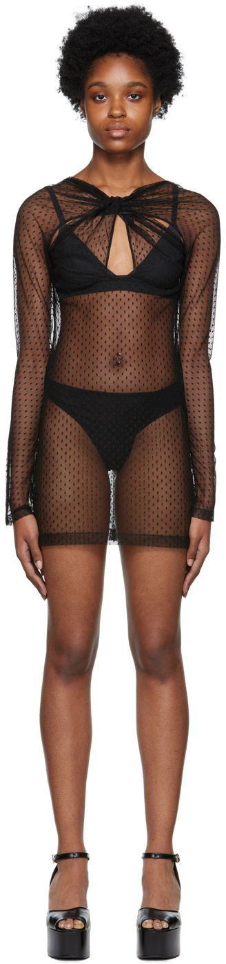 Obleke Coperni Twisted Tulle Minidress Črna | COPJS18005