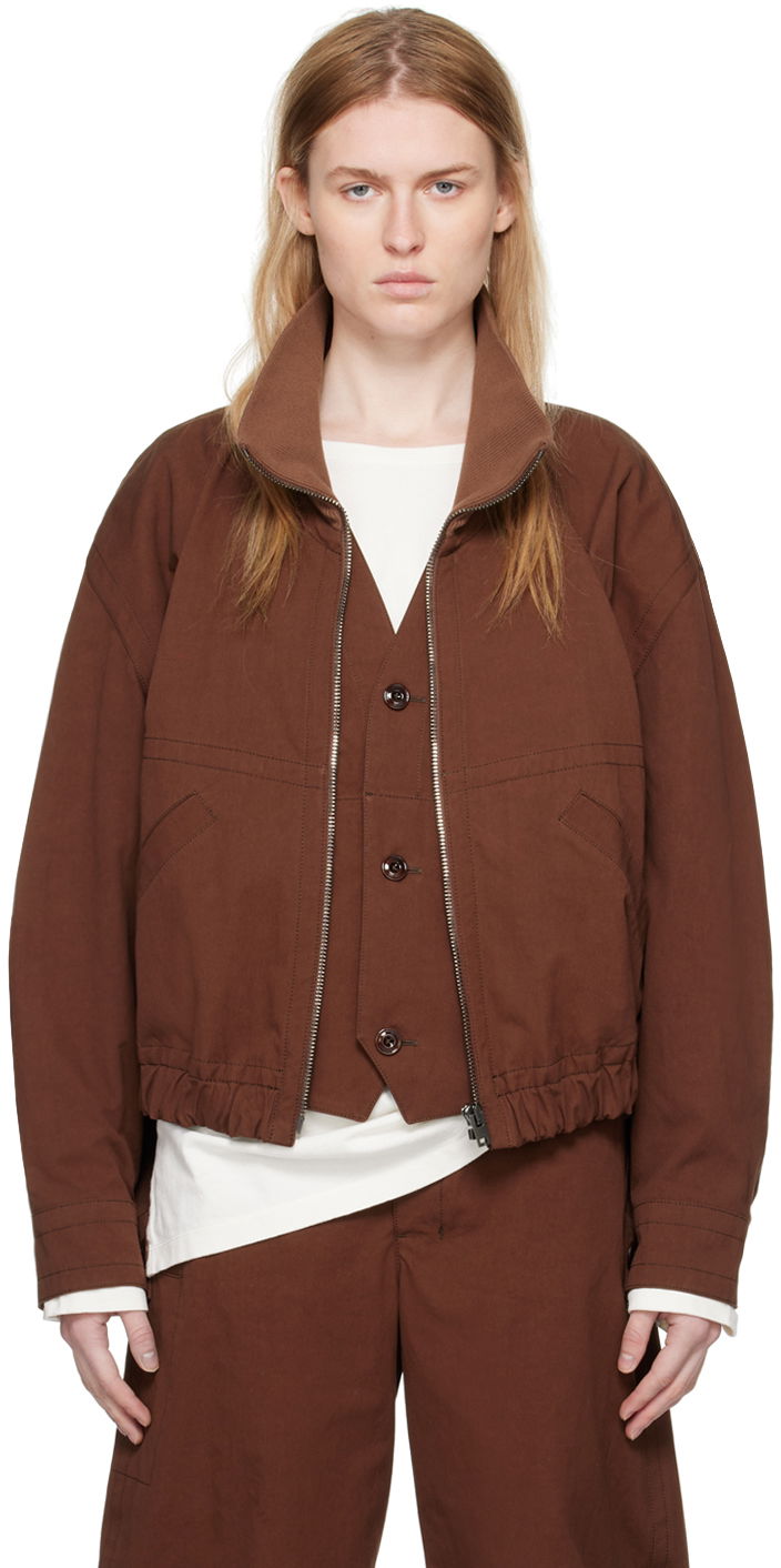 Bomber jakna LEMAIRE Lemaire Layered Jacket Rjava | OW1065 LF1220