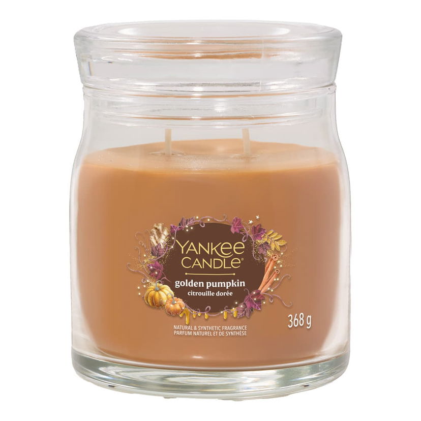 Sveče Yankee Candle Signature Medium Jar 2 Wicks Golden Pumpkin Natural & Synthetic Fragrance 368 g Oranžna | 43499