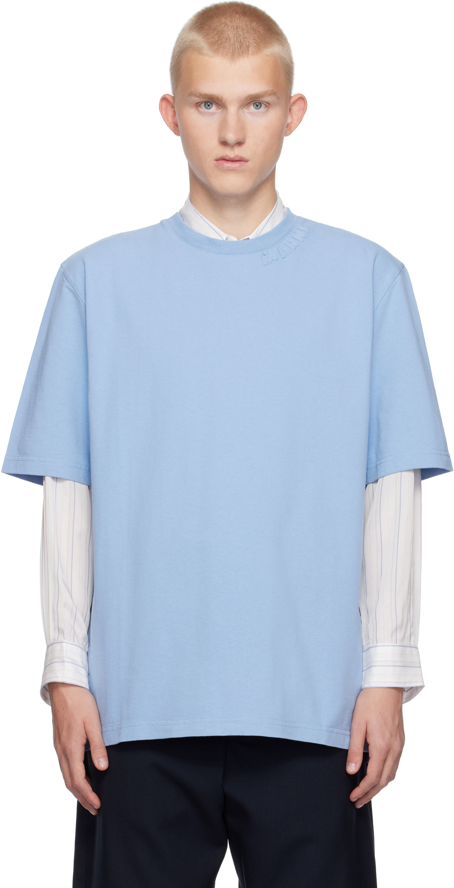 Majica Marni Oversized T-shirt Modra | HUMU0287X0 UTC406, 0