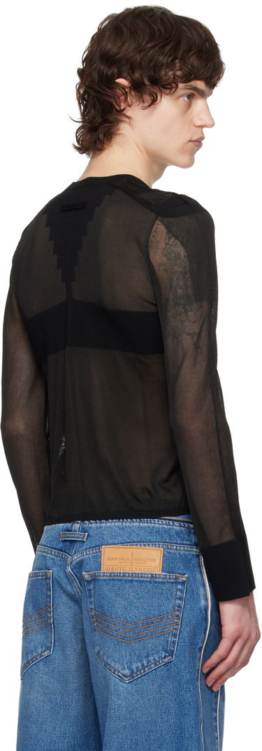 Pleteni pulover Jean Paul Gaultier Jean Paul Gaultier Logo Knit Sweater Črna | 25/33-F-PL068-M083-00, 2