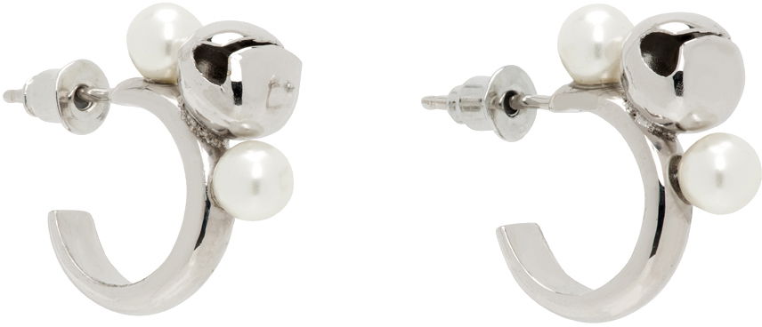 Uhani Simone Rocha Simone Rocha Mini Bell Charm Hoop Earrings Kovinski | ERG393 0904, 1
