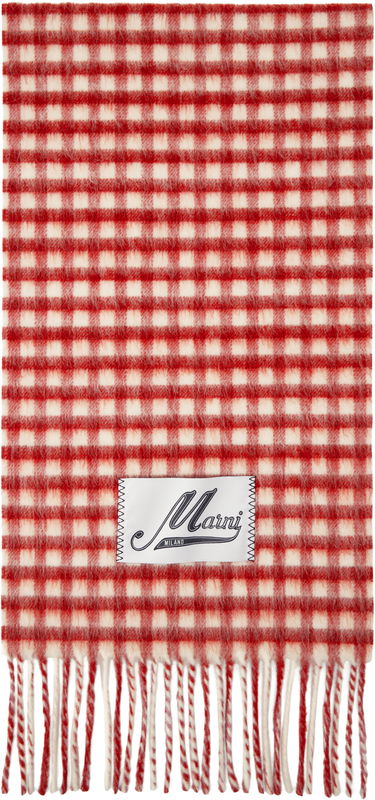 Šala Marni Marni Double Check Mohair Scarf Rdeča | SCMC0133Y0 UAW045, 0