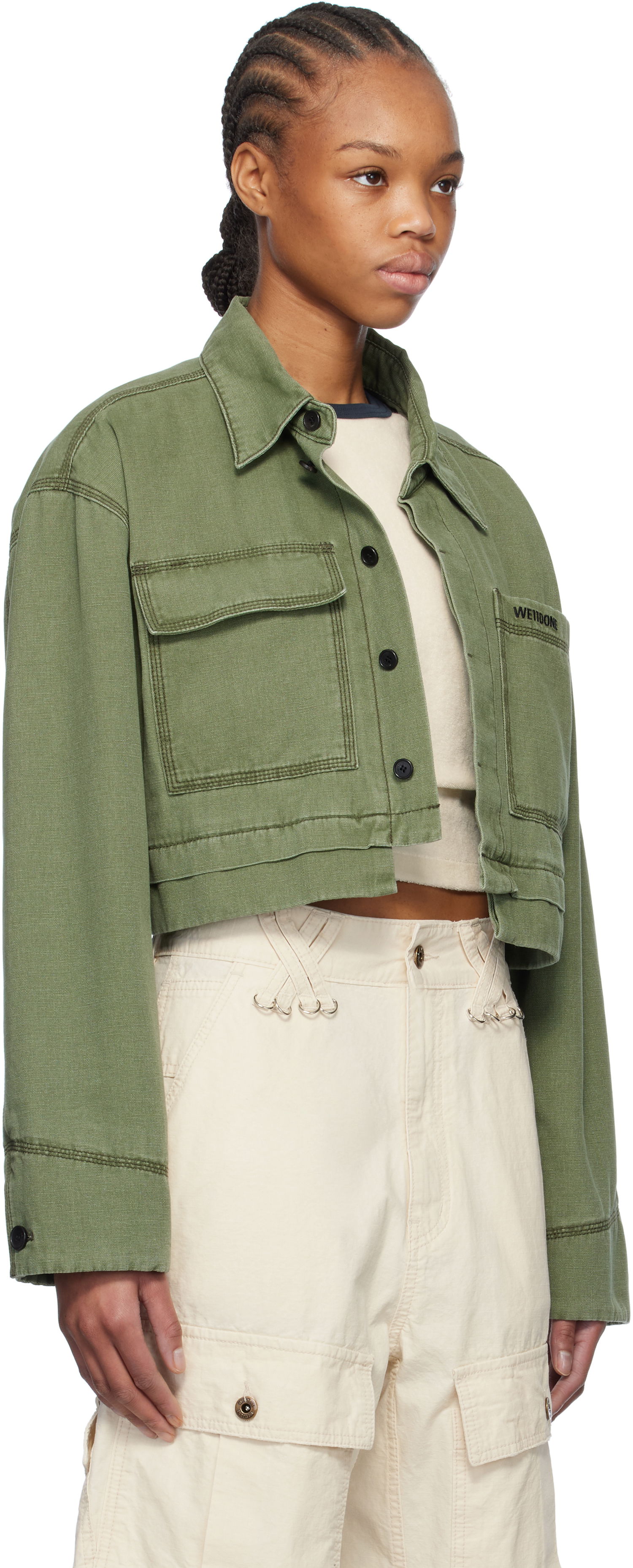 Jakna We11done We11done Cropped Work Jacket Zelena | WD-JK0-25-055-W-KK, 1