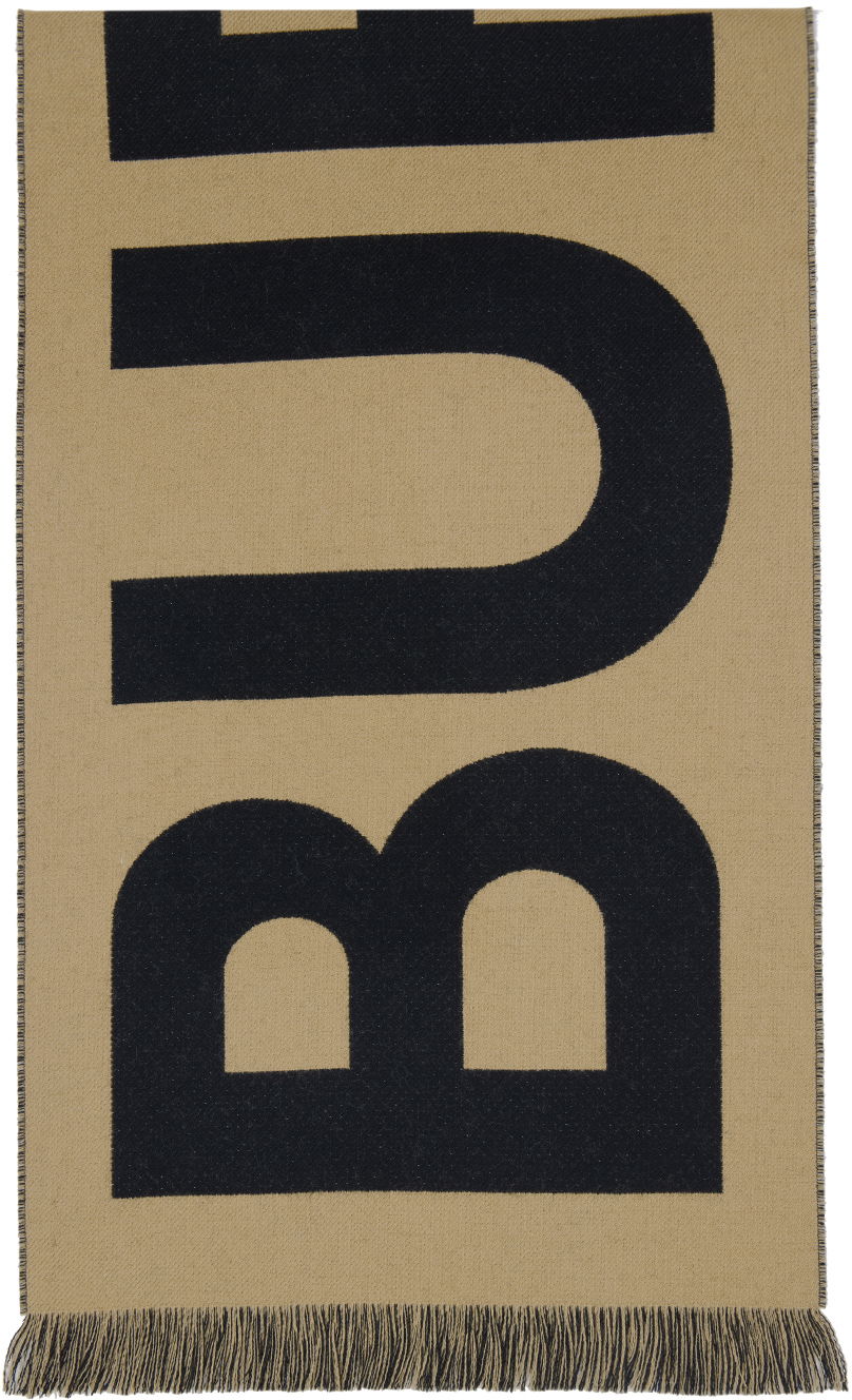 Šala Burberry Jacquard Logo Scarf Beige & Black Bež | 8057147