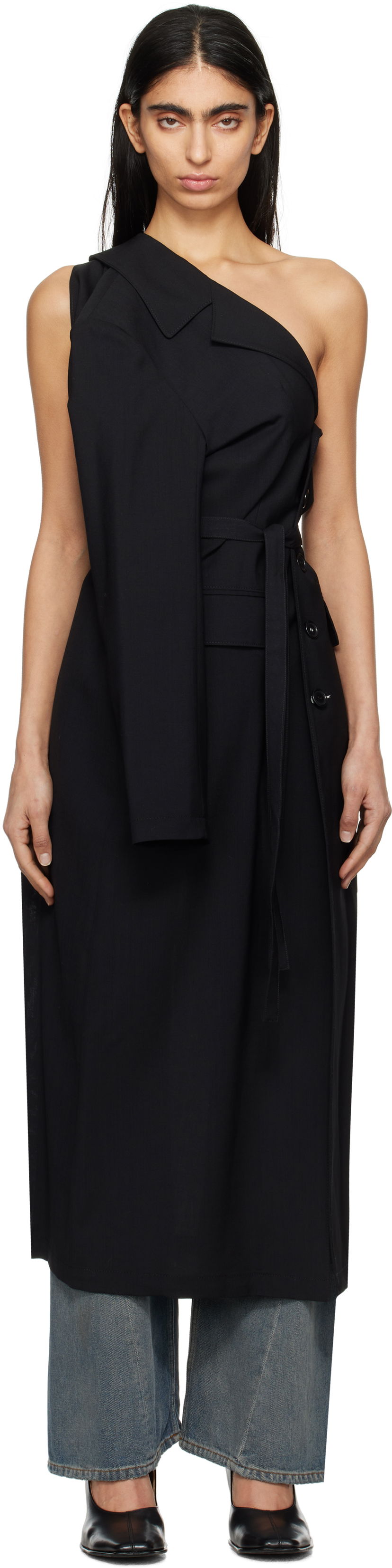 Obleke Maison Margiela MM6 Maison Margiela Dual Wear Tailoring Dress Črna | S52AA0187 M35080