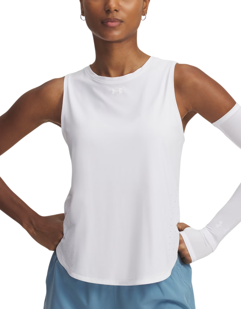 Majica brez rokavov Under Armour Under Armour UA Launch Elite Tank Top Bela | 1389563-101