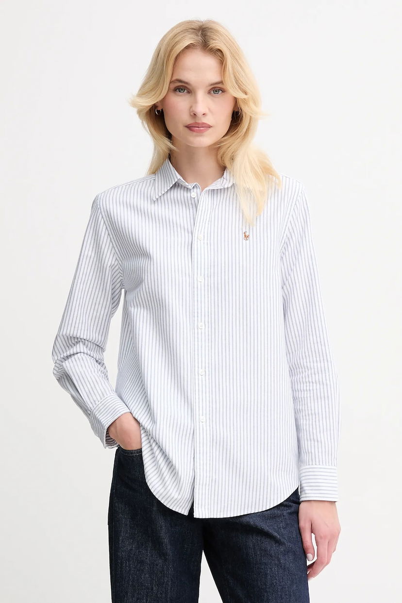 Srajce Polo by Ralph Lauren Striped Cotton Shirt, Regular Fit Bela | 211971500
