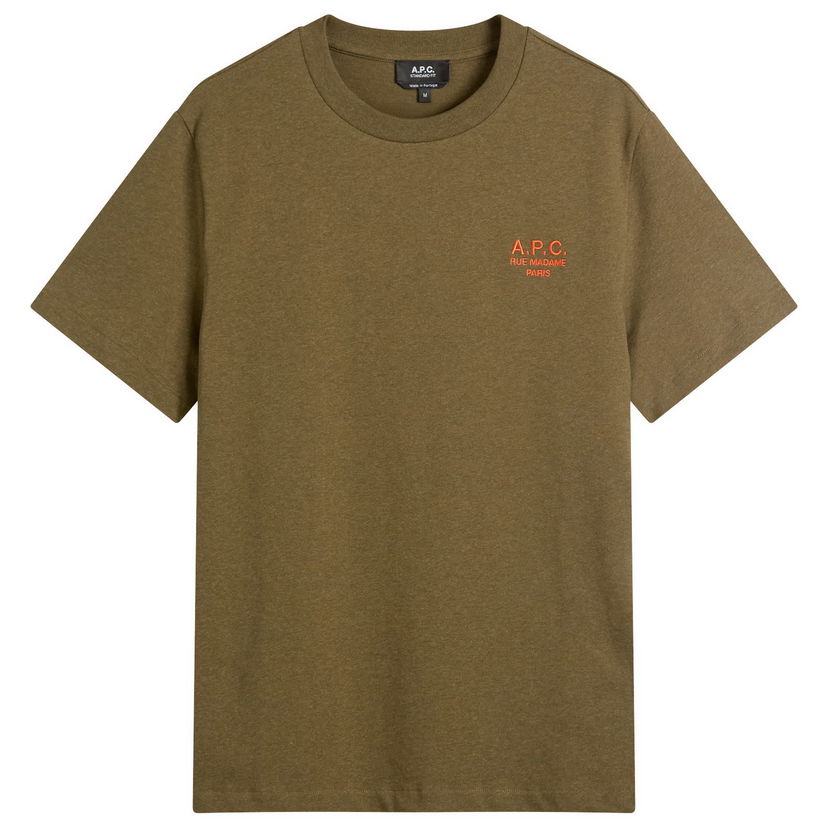 Majica A.P.C. Men's Rue Madame Logo T-Shirt, Size Small Zelena | COHBU-M26388-JMG