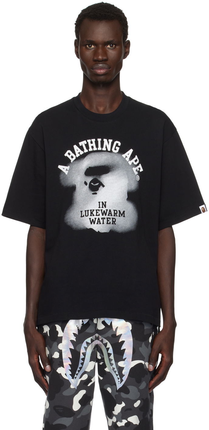 Majica BAPE Water Print College Logo Relaxed Fit T-shirt Črna | 001TEK801302M