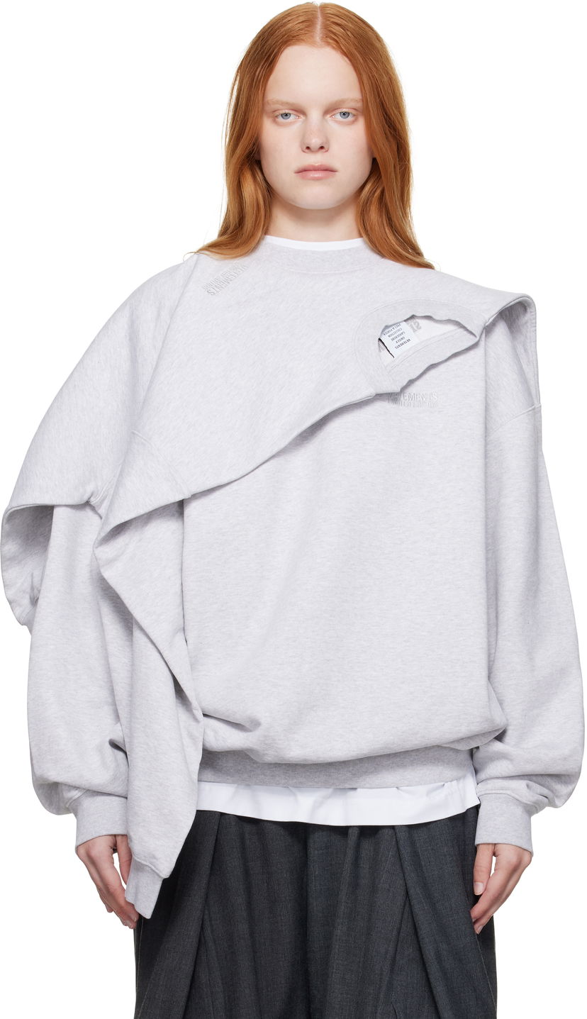 Pulover VETEMENTS VETEMENTS Double Layered Sweatshirt Siva | UH76CW400G