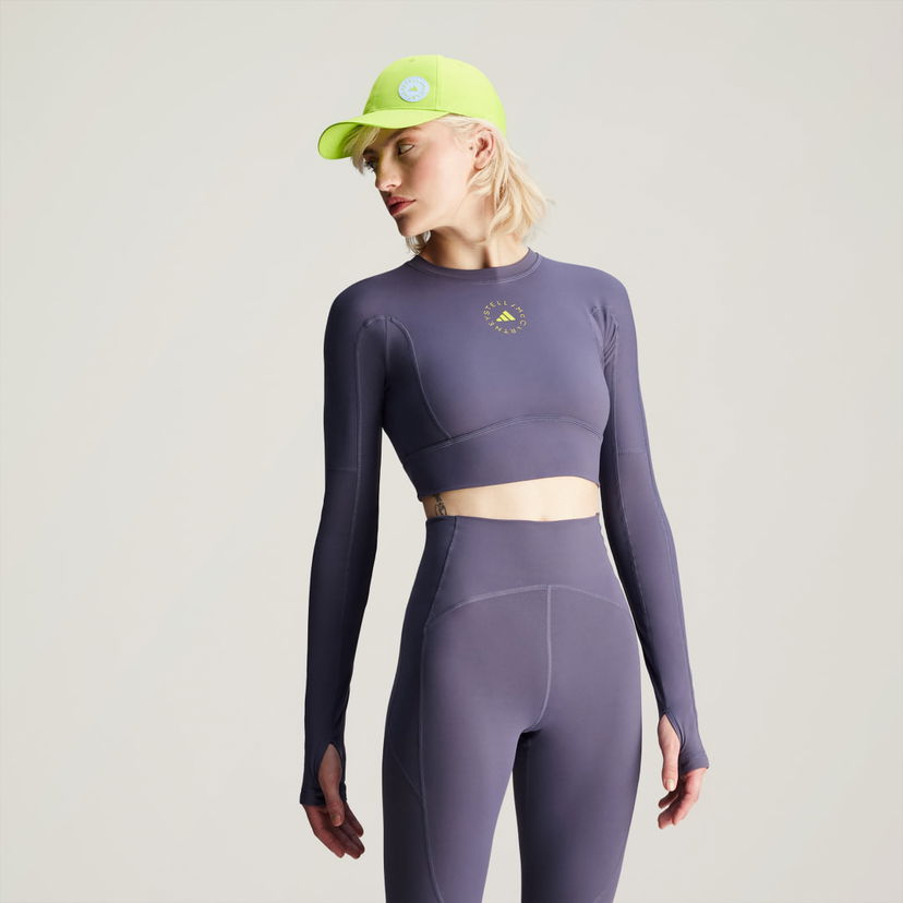 Krop-top adidas Performance Long Sleeve Crop Top Lila | IW6370