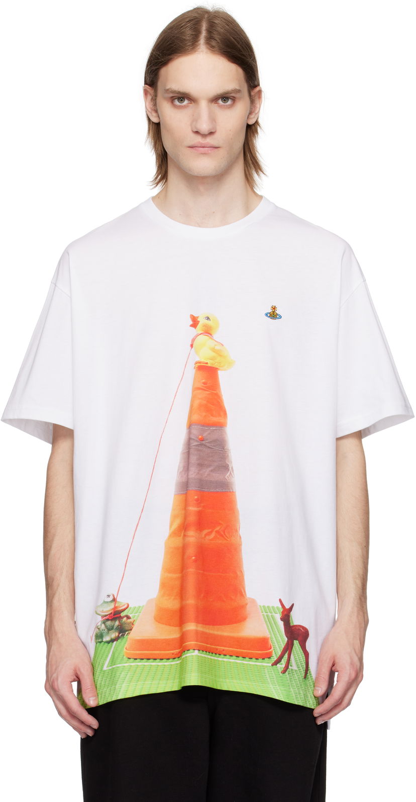 Majica Vivienne Westwood Vivienne Westwood Oversized Cone T-Shirt Bela | 3G01003D-J001M-