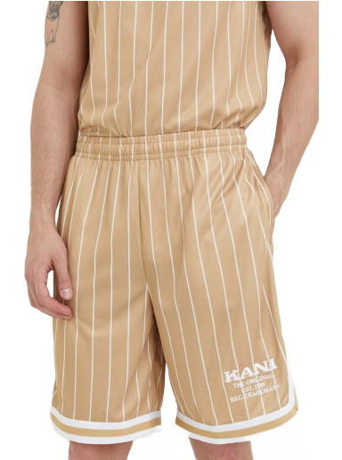 Kratke hlače Karl Kani Retro Pinstripes Mesh Shorts Bež | 6013401