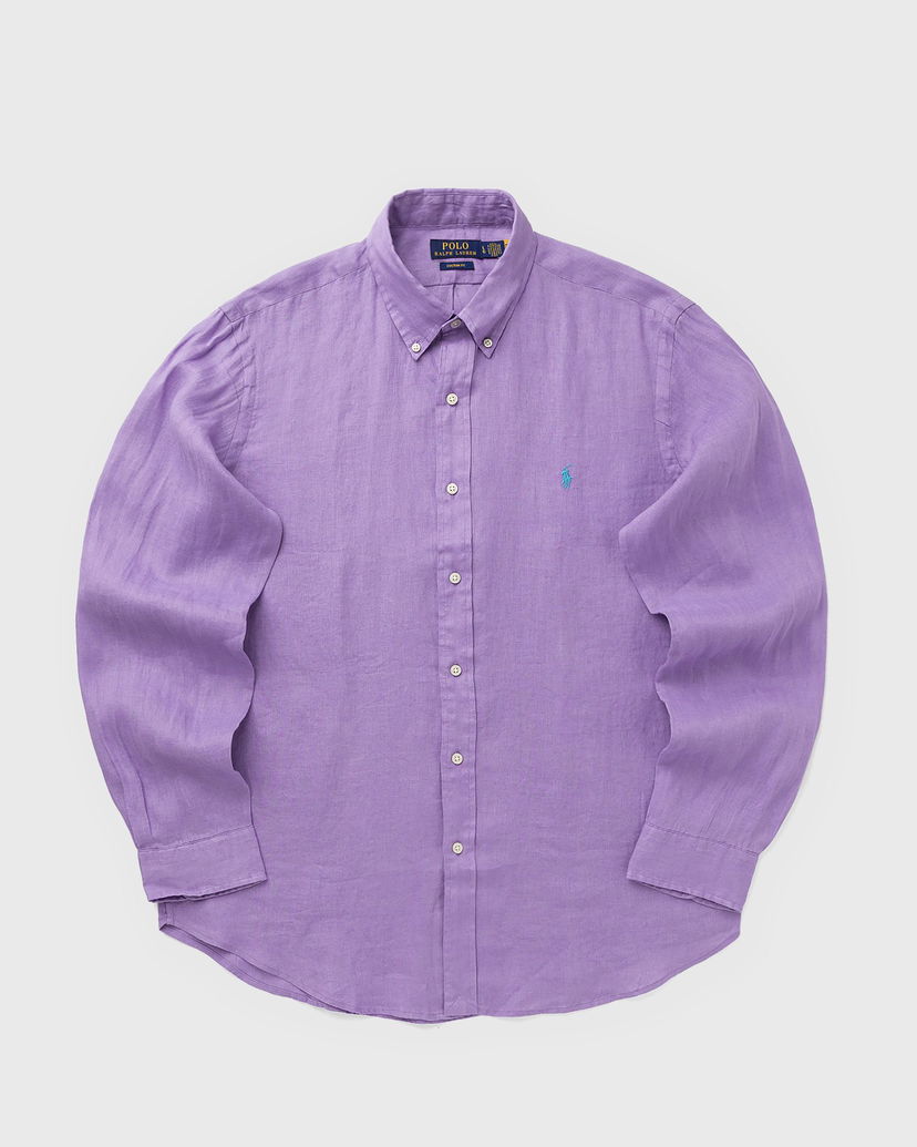 Srajce Polo by Ralph Lauren Long Sleeve Linen Custom Fit Button-Down Sport Shirt Lila | 710966294028
