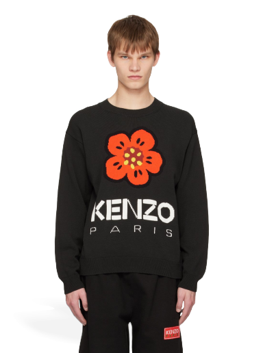 Pleteni pulover KENZO Paris Boke Flower Sweater Črna | FD55PU3803LC