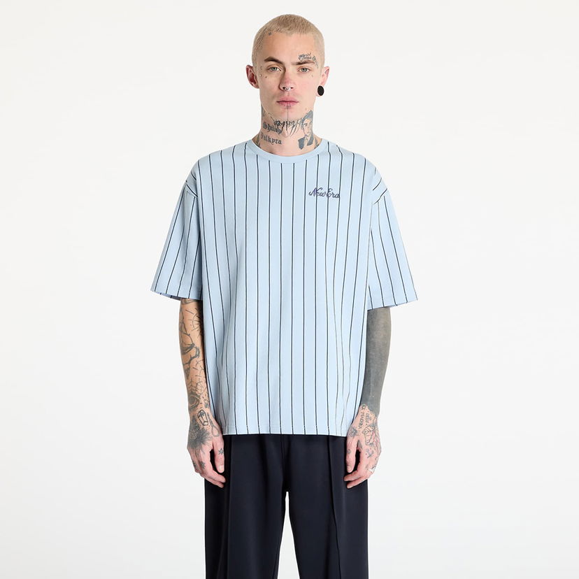 Majica New Era New Era Pinstripe Oversized T-Shirt Modra | 60596613