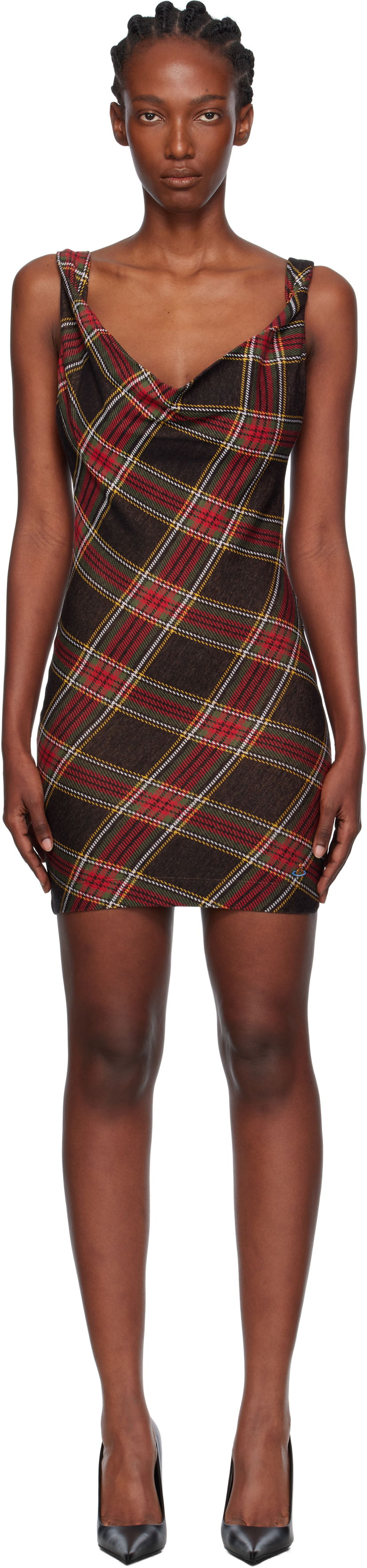 Obleke Vivienne Westwood Vivienne Westwood Anna Plaid Pencil Minidress Večbarvna | 1601004T-J009T-