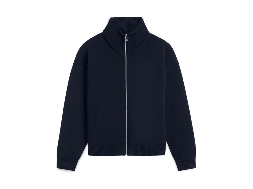 Pleteni pulover AXEL ARIGATO Core Zip-Up Sweater Črna | A2143001