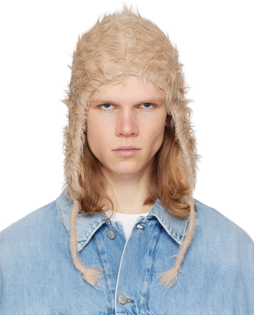 Klobuk Acne Studios Acne Studios Fluffy Beanie Bež | C40395-