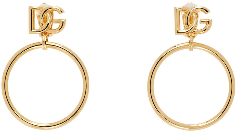 Uhani Dolce & Gabbana Logo Hoop Earrings Kovinski | WEQ6M3W1111
