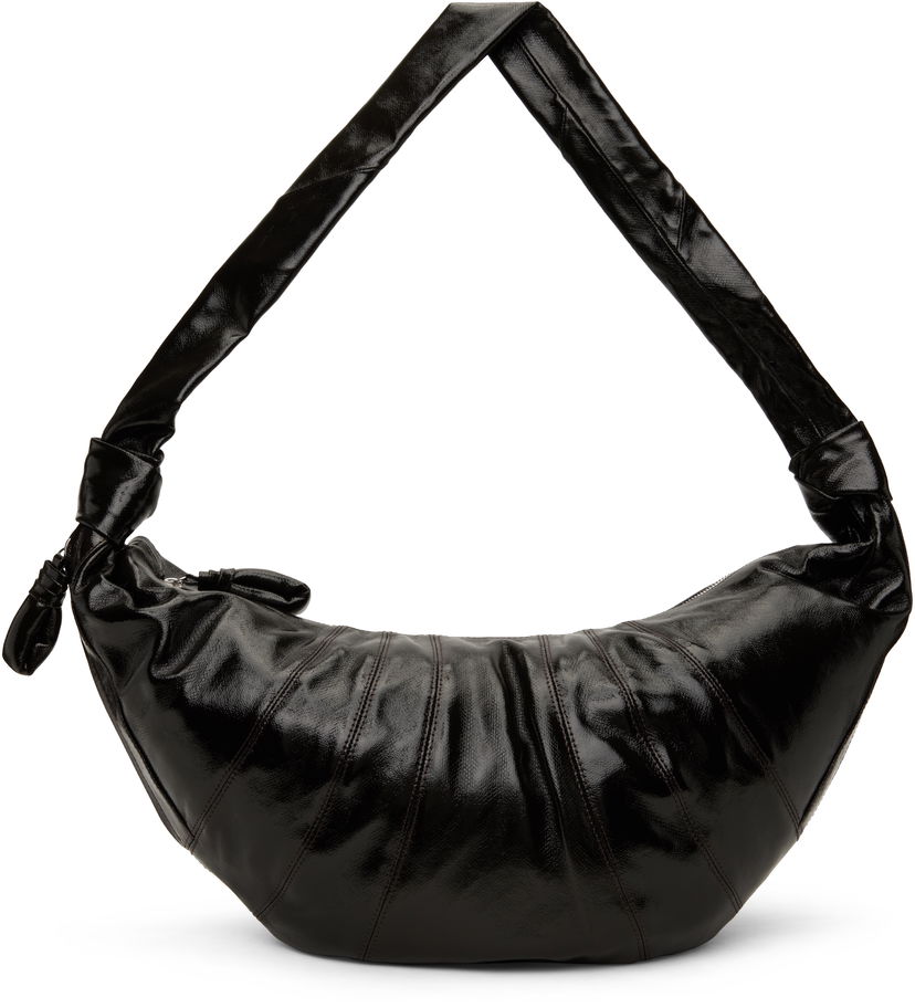 Torba za čez ramo LEMAIRE Large Croissant Shoulder Bag Črna | BG0000 LF1329