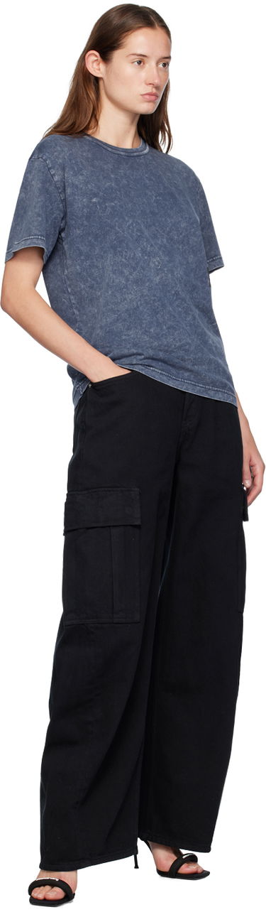 Majica Alexander Wang Alexander Wang Puff Logo T-Shirt Modra | 4CC3241520, 3
