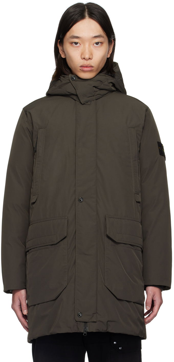 Jakna Stone Island Gray Hooded Down Jacket Črna | 811570726, 0