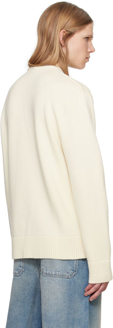Pleteni pulover Courrèges Zipped Wool Sweater Bela | 324MPU179FI0036, 2