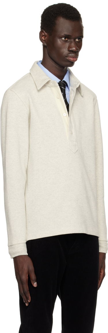 Pleteni pulover Tom Ford TOM FORD Cotton Blend Rugby Polo Bež | JPL017-JMC049S25, 1