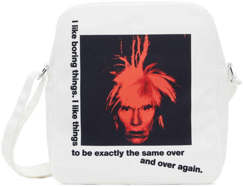 Torba za čez ramo Comme des Garçons Andy Warhol Print Messenger Bag Bela | FM-K201-051