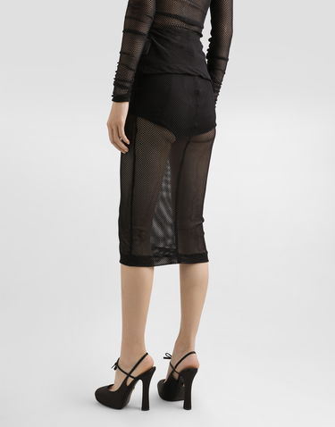 Krila Dolce & Gabbana Dolce & Gabbana Mesh Calf-Length Skirt Črna | F4CT6TFLREPN0000, 3