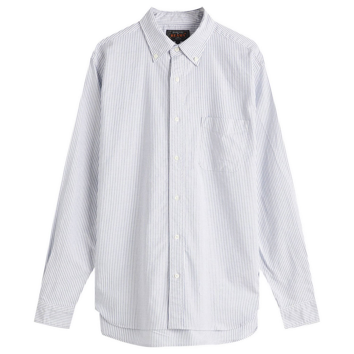 Srajce BEAMS Beams Plus Button Down Candy Stripe Shirt, Size Medium Modra | 3811-0012-139-75, 0