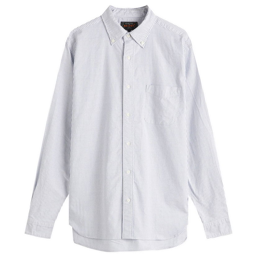 Srajce BEAMS Beams Plus Button Down Candy Stripe Shirt, Size Medium Modra | 3811-0012-139-75