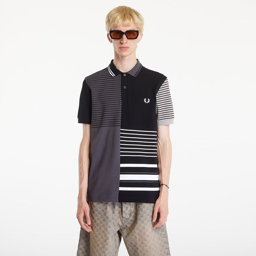 Polo majica Fred Perry Beams Striped Panel Fp Polo T-Shirt Black Črna | SM7188 102