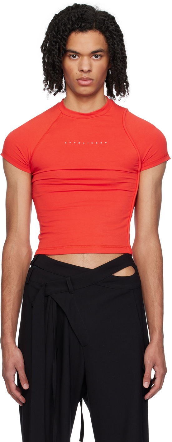Krop-top Ottolinger Ottolinger Deconstructed T-Shirt Rdeča | 1503503