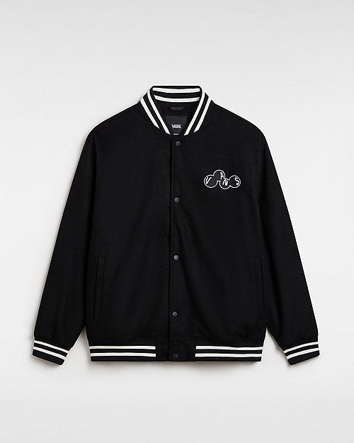 Bomber jakna Vans Scuttle Baseball Jacket Črna | VN000HMNBLK