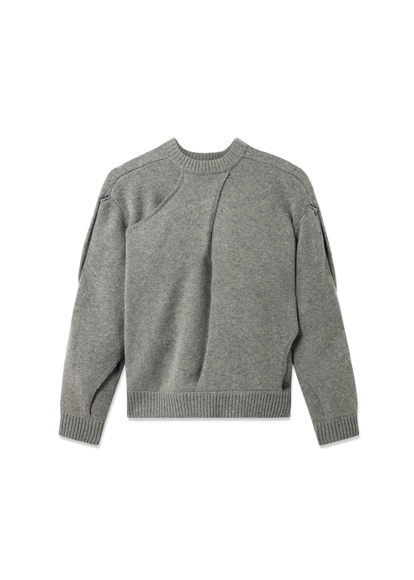 Pleteni pulover AXEL ARIGATO Paneled Knit Sweater Siva | A3401001
