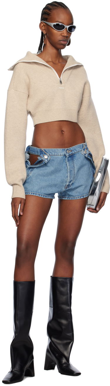 Kratke hlače Coperni Coperni Open Hip Denim Shorts Modra | COPP71202, 4