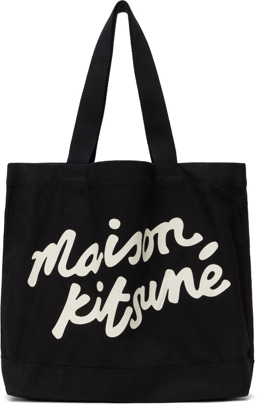 Tote bag MAISON KITSUNÉ Maison Kitsuné Handwriting Tote Bag Črna | OW05124WW9042
