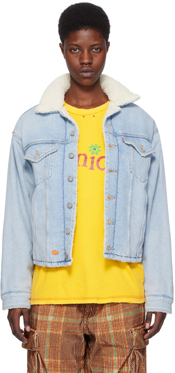 Jakna ERL ERL Denim Trucker Jacket Modra | ERL07J201