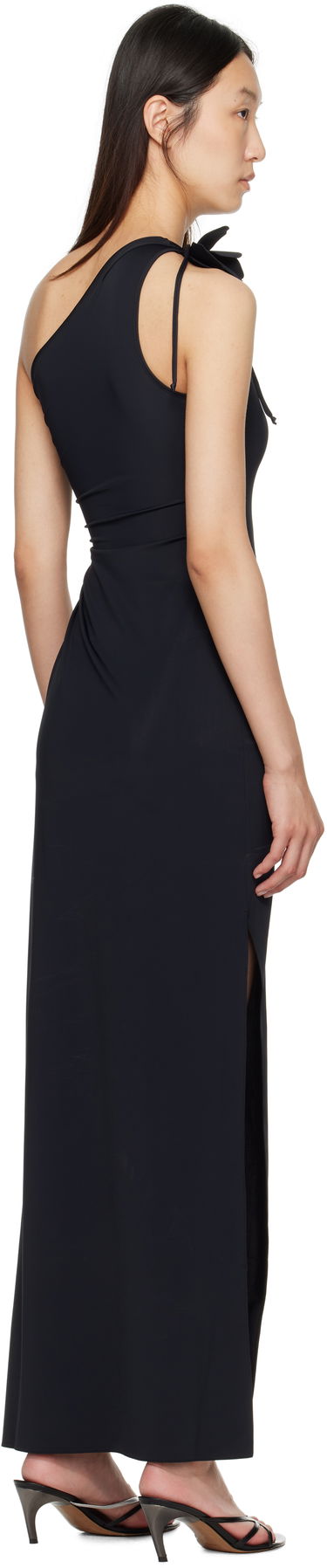 Obleke Coperni Coperni Asymmetric Flower Maxi Dress Črna | COPR213F5021, 2